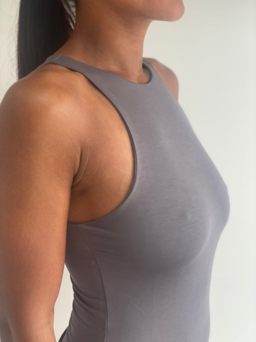 High Neck Body Tank NANDEX ™ - Charcoal Grey