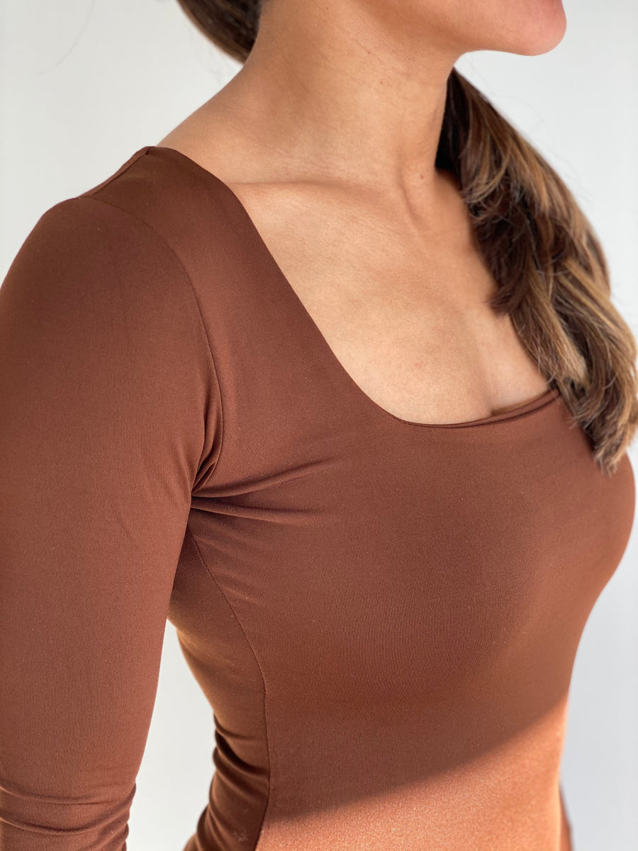 Brown Square Neck Bodysuit – NoveNeutrals